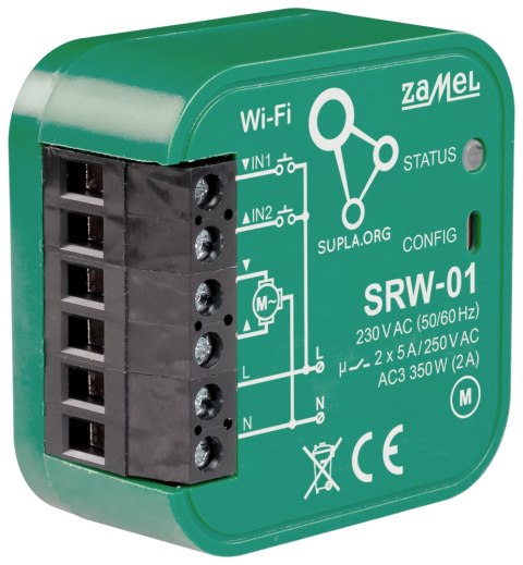 INTELIGENTNY STEROWNIK ROLET SRW-01 Wi-Fi 230 V AC ZAMEL INTELIGENTNY STEROWNIK ROLET SRW-01 Wi-Fi 230 V AC ZAMEL