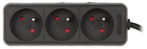 LISTWA ZASILAJĄCA PR-1.5M-3G/B (3 GNIAZDA) 1.3 m LISTWA ZASILAJĄCA PR-1.5M-3G/B (3 GNIAZDA) 1.3 m