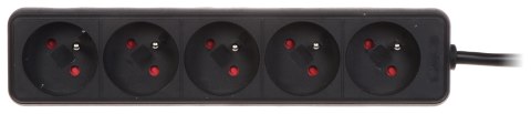 LISTWA ZASILAJĄCA PR-1.5M-5G/B (5 GNIAZD) 1.3 m LISTWA ZASILAJĄCA PR-1.5M-5G/B (5 GNIAZD) 1.3 m