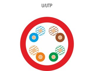 Kabel U/UTP kat.5e, teleinformatyczny, linka, PVC, Eca 4x2x26/7 AWG, czerwony, 100m - ALANTEC