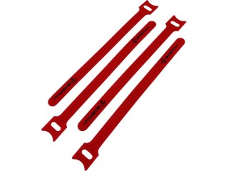 Opaska rzepowa do kabli z oczkiem, długość 200mm, szer.12 mm, czerwony (opak. 10 szt.) ALANTEC