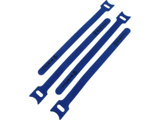 Opaska rzepowa do kabli z oczkiem, długość 200mm, szer.12 mm, niebieski (opak. 10 szt.) ALANTEC