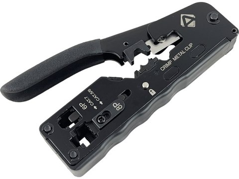 Zaciskarka 8P/6P/4P (RJ45/RJ12/RJ11) do wtyków przelotowych typu EZ oraz na gruby drut ALANTEC