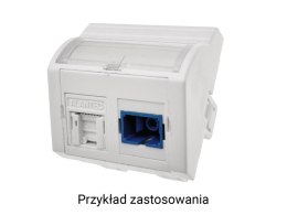 Adapter 45x45 2xRJ45 (wypukły kątowy) ALANTEC