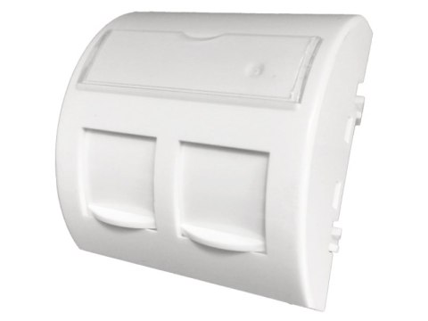 Adapter 45x45 2xRJ45 z klapkami przeciwkurzowymi (wypukły zaokrąglony) ALANTEC