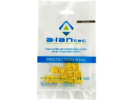 Blokada gniazda USB przed nieautoryzowanym wpięciem, kolor żółty (opakowanie 10 szt. + klucz) ALANTEC