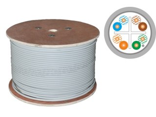 Kabel F/UTP kat.6, teleinformatyczny, LSOH, Eca 4x2x23 AWG, 1Gb/s (10Gb/s do 55m), 450 MHz, gwarancja 25 lat, certyfikat INTERTE