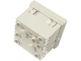 Modułowe gniazdo elektryczne 2P+Z, 45x45, standardowe - przystosowane do budowy gniazd modułowych wielokrotnych. ALANTEC