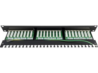 Patch panel 1U/19 cali STP ekranowany 24 porty kat. 6 złącza LSA półka montażowa Q-LANTEC