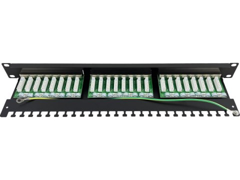 Patch panel 1U/19 cali STP ekranowany 24 porty kat. 6 złącza LSA półka montażowa Q-LANTEC Patch panel 1U/19 cali STP ekranowany 24 porty kat. 6 złącza LSA półka montażowa Q-LANTEC