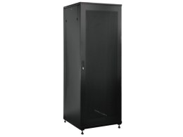 Szafa serwerowa 42U 800x1000, drzwi przednie stalowe perforowane, drzwi tylne stalowe perforowane, zamek, 4 belki nośne, 4 regul