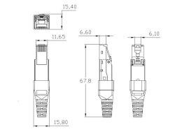 Wtyk RJ45 STP kat.6A PoE+, MPTL, beznarzędziowy ALANTEC