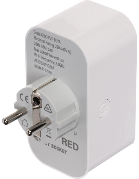 INTELIGENTNE GNIAZDO ELEKTRYCZNE ATLO-P2F-TUYA Wi-Fi, Tuya Smart INTELIGENTNE GNIAZDO ELEKTRYCZNE ATLO-P2F-TUYA Wi-Fi, Tuya Smart