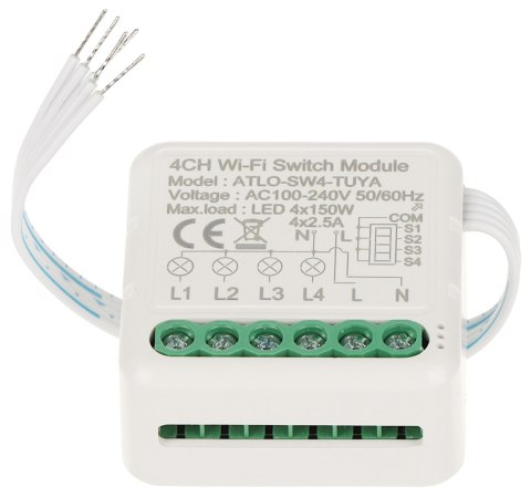 POCZWÓRNY INTELIGENTNY STEROWNIK OŚWIETLENIA LED ATLO-SW4-TUYA Wi-Fi, Tuya Smart POCZWÓRNY INTELIGENTNY STEROWNIK OŚWIETLENIA LED ATLO-SW4-TUYA Wi-Fi, Tuya Smart