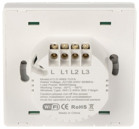POTRÓJNY INTELIGENTNY PRZEŁĄCZNIK ŚWIATŁA ATLO-WB3/K-TUYA Wi-Fi, Tuya Smart
