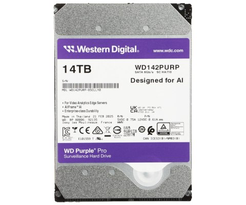 DYSK DO REJESTRATORA HDD-WD142PURP 14TB 24/7 WESTERN DIGITAL DYSK DO REJESTRATORA HDD-WD142PURP 14TB 24/7 WESTERN DIGITAL