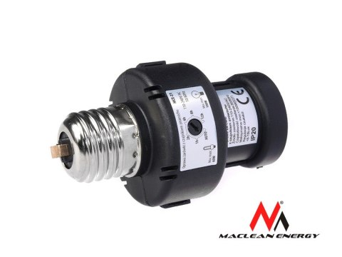 Oprawa żarówki E27 Maclean, 100W, z czujnikiem zmierzchu, timer, MCE21B Oprawa żarówki E27 Maclean, 100W, z czujnikiem zmierzchu, timer, MCE21B