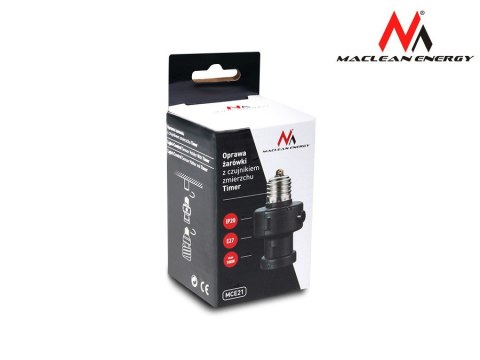 Oprawa żarówki E27 Maclean, 100W, z czujnikiem zmierzchu, timer, MCE21B Oprawa żarówki E27 Maclean, 100W, z czujnikiem zmierzchu, timer, MCE21B