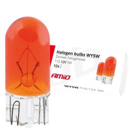 Żarówki halogenowe wy5w t10 5w w2.1x9.5d amber 12v 10 szt. amio-01481