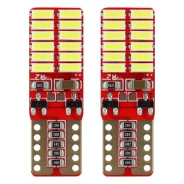 Żarówki led canbus 24smd 4014 t10e w5w white 12v 24v amio-01287