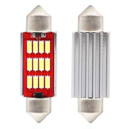 Żarówki led canbus 4014 12smd festoon c5w c10w c3w 39mm white 12v 24v amio-01290