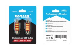 Żarówki led canbus 4014 12smd festoon c5w c10w c3w 39mm white 12v 24v amio-01290