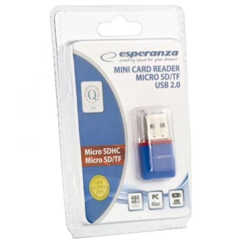 EA134B Czytnik kart micro SD USB niebieski Esperanza EA134B Czytnik kart micro SD USB niebieski Esperanza