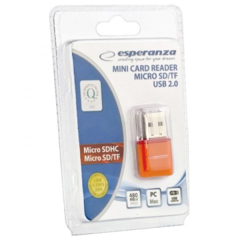 EA134O Czytnik kart micro SD USB pomarańczowy Esperanza EA134O Czytnik kart micro SD USB pomarańczowy Esperanza