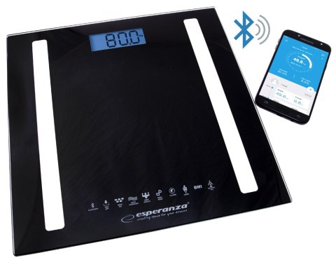 EBS016K Waga łazienkowa analityczna cyfrowa 8w1 Bluetooth B.Fit czarna EBS016K Waga łazienkowa analityczna cyfrowa 8w1 Bluetooth B.Fit czarna