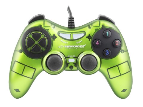 EGG105G Gamepad PC USB Fighter zielony Esperanza EGG105G Gamepad PC USB Fighter zielony Esperanza
