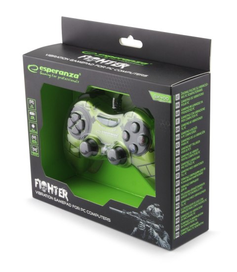 EGG105G Gamepad PC USB Fighter zielony Esperanza EGG105G Gamepad PC USB Fighter zielony Esperanza