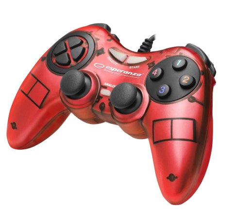 EGG105R Gamepad PC USB Fighter czerwony Esperanza EGG105R Gamepad PC USB Fighter czerwony Esperanza