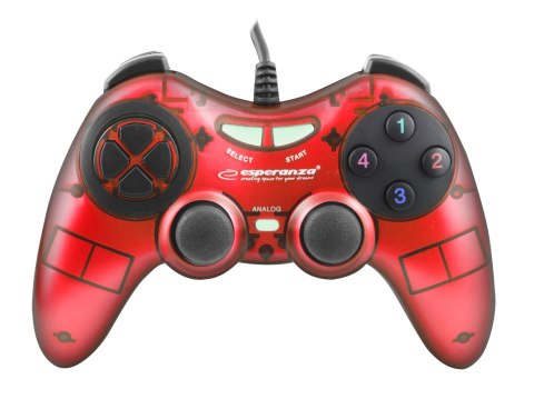 EGG105R Gamepad PC USB Fighter czerwony Esperanza EGG105R Gamepad PC USB Fighter czerwony Esperanza