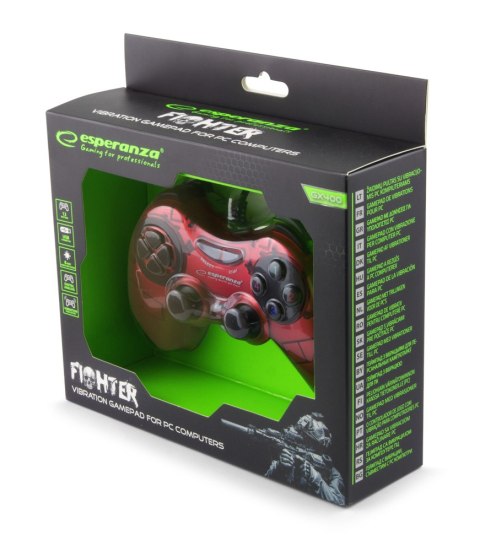 EGG105R Gamepad PC USB Fighter czerwony Esperanza EGG105R Gamepad PC USB Fighter czerwony Esperanza