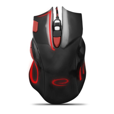 EGM401KR Mysz przewodowa dla graczy 7D optyczna USB MX401 Hawk czarno-czerwona EGM401KR Mysz przewodowa dla graczy 7D optyczna USB MX401 Hawk czarno-czerwona