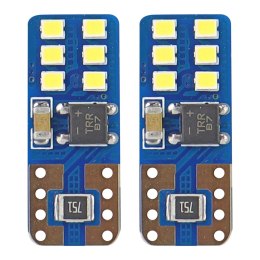 Żarówki led canbus 12smd ultrabright 2016 t10e w5w white 12v 24v amio-01638