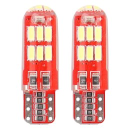 Żarówki led canbus 15smd 4014 t10e w5w silca white 12v amio-01443