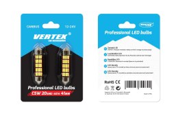Żarówki led canbus 4014 20smd festoon c5w c10w c3w 41mm white 12v 24v amio-01634