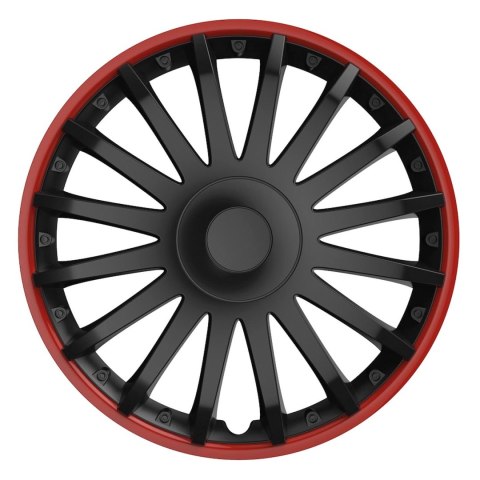 Kołpak samochodowy czarny crystal 15" cali black&red (czarny z czerwoną obwódką)
