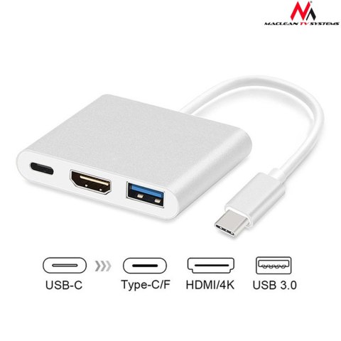 MCTV-840 52385 Adapter USB-C - HDMI / USB 3.0 / USB-C metalowa obudowa 4K MCTV-840 52385 Adapter USB-C - HDMI / USB 3.0 / USB-C metalowa obudowa 4K