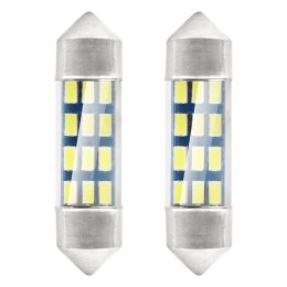 Żarówki led standard 3014 12smd festoon c5w c10w c3w 36mm white 12v