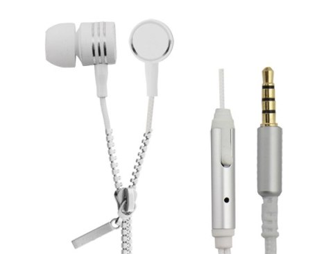 EH161W Esperanza słuchawki douszne z mikrofonem zipper białe EH161W Esperanza słuchawki douszne z mikrofonem zipper białe