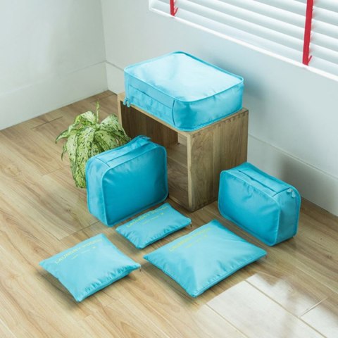 BQ28F Organizer podróżny 6 szt blue BQ28F Organizer podróżny 6 szt blue