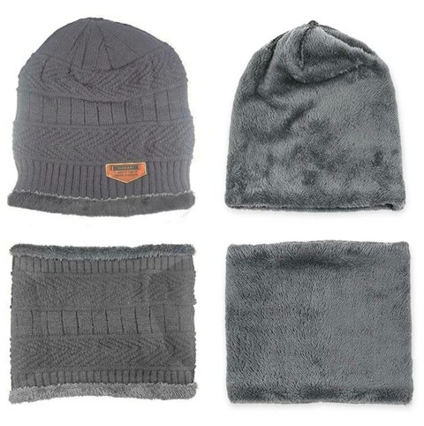 BQ52E Kpl unisex czapka i szalik grey BQ52E Kpl unisex czapka i szalik grey