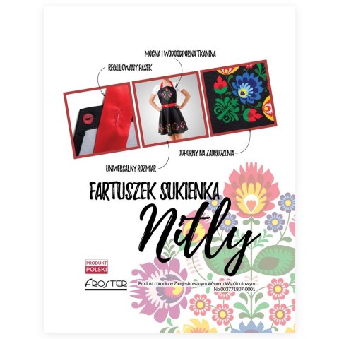 Nitly FOLK Fartuszek Sukienka elegancki POLSKI Nitly FOLK Fartuszek Sukienka elegancki POLSKI