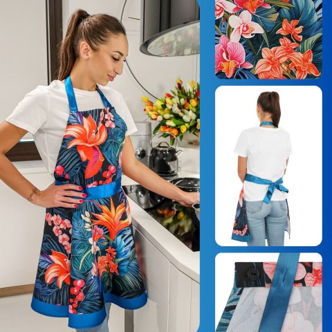 Nitly Paradise Blue - Fartuch Sukienka - elegancki prezent dla Żony Nitly Paradise Blue - Fartuch Sukienka - elegancki prezent dla Żony