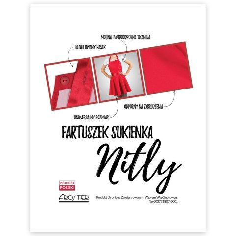 Nitly Red Fartuszek Sukienka kuchenny dla KOBIETY Nitly Red Fartuszek Sukienka kuchenny dla KOBIETY