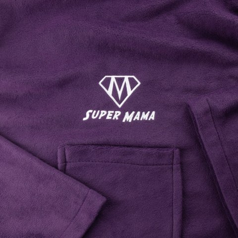 Kocyko-szlafrok SUPER MAMA - Śliwka - prezent dla mamy - na dzień mamy Kocyko-szlafrok SUPER MAMA - Śliwka - prezent dla mamy - na dzień mamy