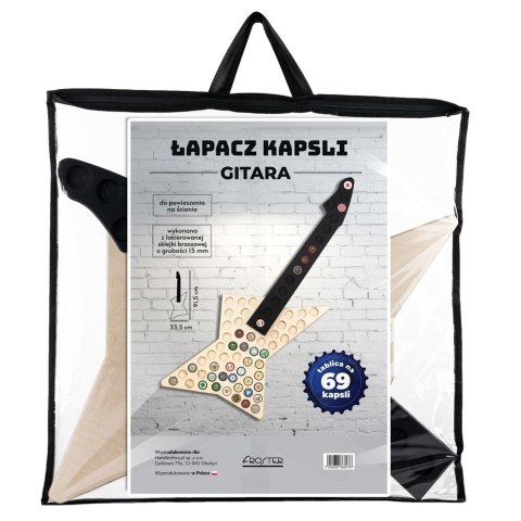 Łapacz Kapsli Gitara tablica na kolekcję kapsli Łapacz Kapsli Gitara tablica na kolekcję kapsli