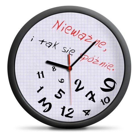 Zegar dla spóźnialskich ścienny na ścianę cichy Zegar dla spóźnialskich ścienny na ścianę cichy